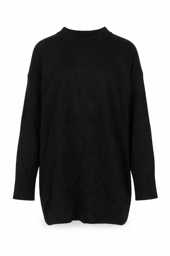 Front view of Nobody's Child Women's Black Crew Neck Knit Jumper, size S