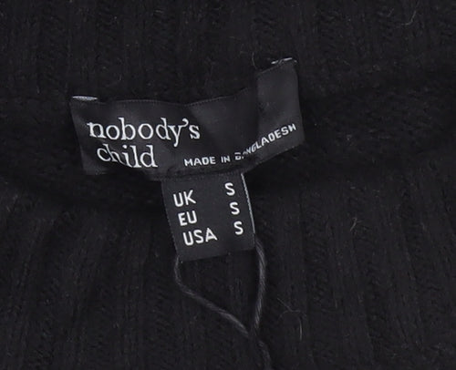 Nobody's Child Women's Black Crew Neck Knit Jumper Size S