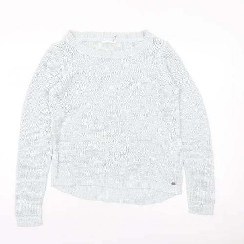 H&M Women’s White Knit Pullover Jumper Size S Casual Lightweight