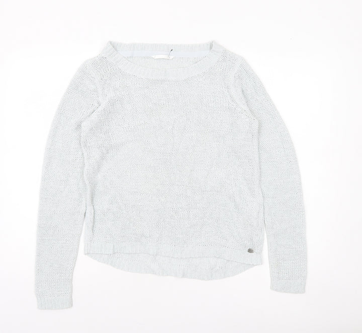 H&M Women’s White Knit Pullover Jumper Size S Casual Lightweight