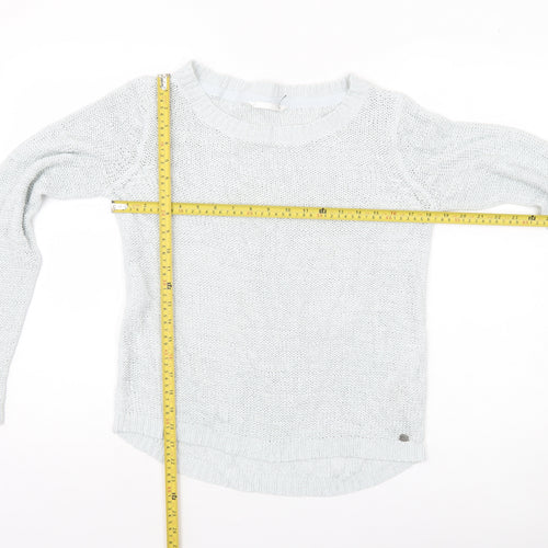 H&M Women’s White Knit Pullover Jumper Size S Casual Lightweight