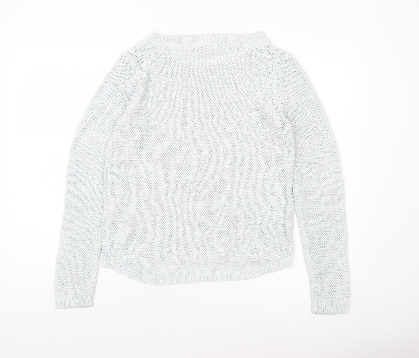 H&M Women’s White Knit Pullover Jumper Size S Casual Lightweight