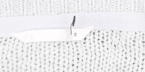 H&M Women’s White Knit Pullover Jumper Size S Casual Lightweight