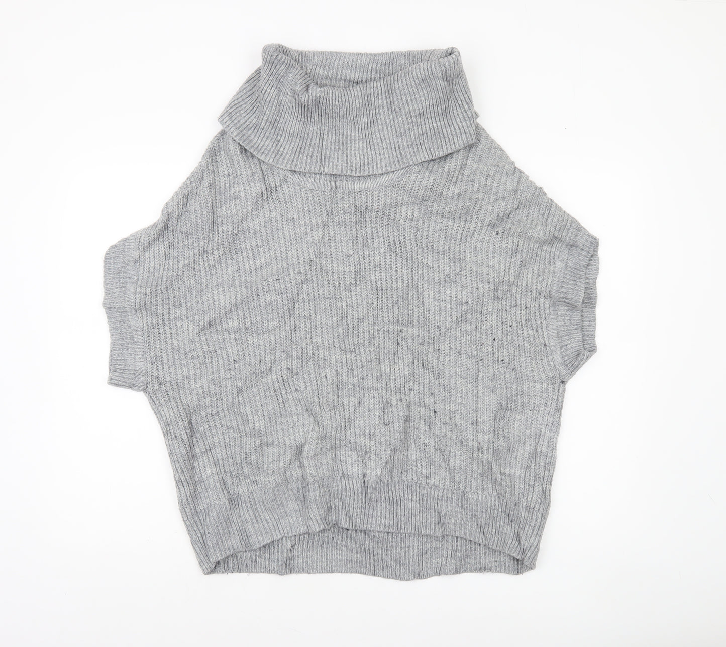 Phase Eight Women Grey Roll Neck Sleeveless Knit Jumper Size M
