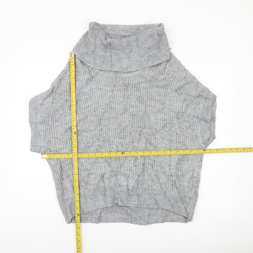 Phase Eight Women Grey Roll Neck Sleeveless Knit Jumper Size M