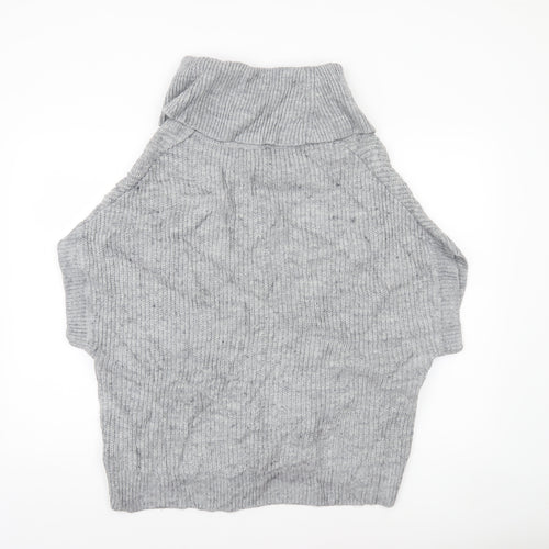 Phase Eight Women Grey Roll Neck Sleeveless Knit Jumper Size M