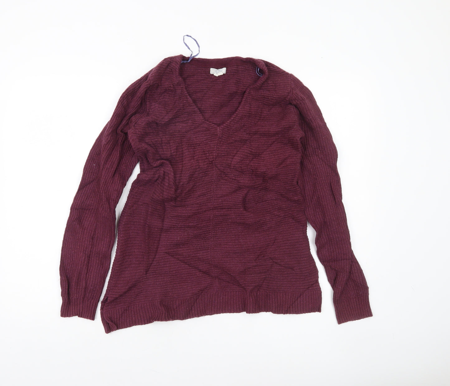 Fat Face Women's Purple V-Neck Long Sleeve Jumper Size 10