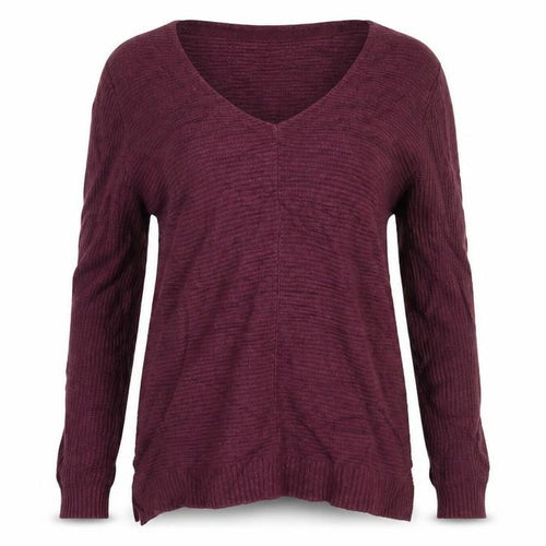 Fat Face Women's Purple V-Neck Long Sleeve Jumper Size 10