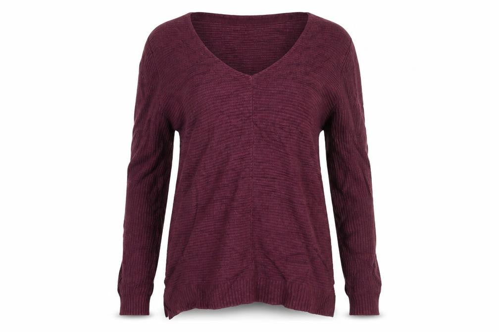 Fat Face Women's Purple V-Neck Long Sleeve Jumper Size 10