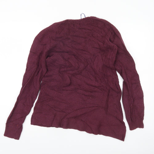 Fat Face Women's Purple V-Neck Long Sleeve Jumper Size 10