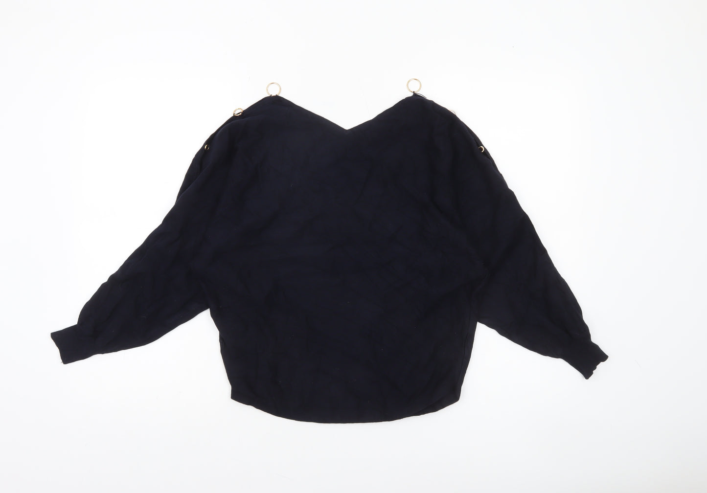 Phase Eight Womens Blue V-Neck Relaxed Fit Pullover Jumper Size S