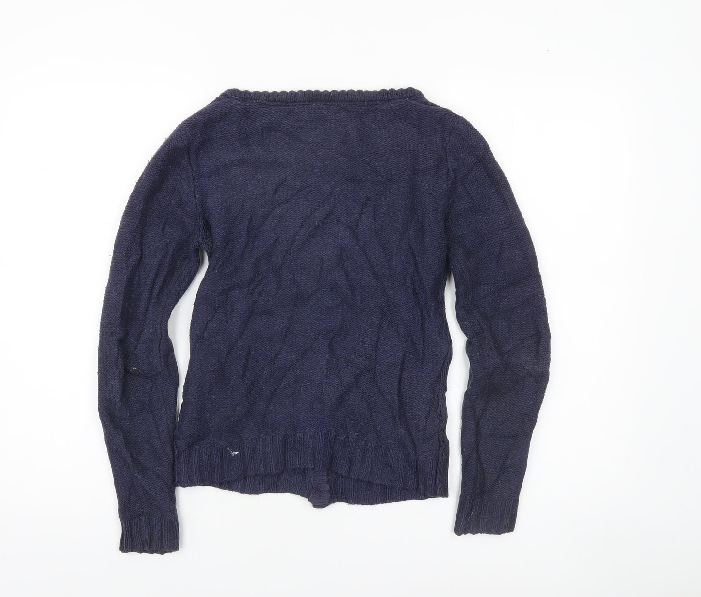 Fat Face Women's Blue Size 8 Open-Knit Cardigan Jumper