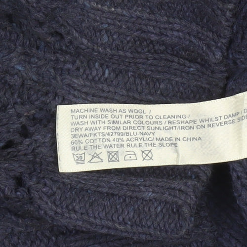 Fat Face Women's Blue Size 8 Open-Knit Cardigan Jumper
