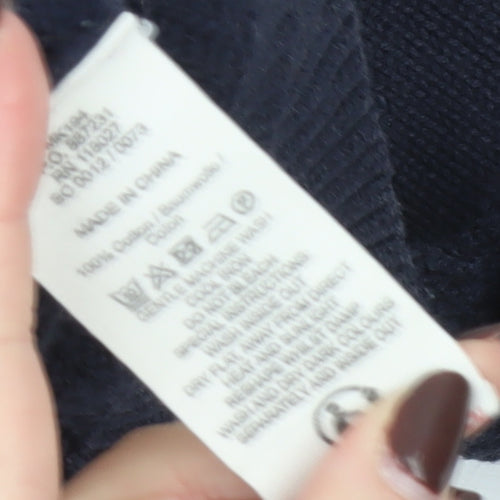 Boden Men’s Blue Cotton Crew Neck Textured Knit Jumper S