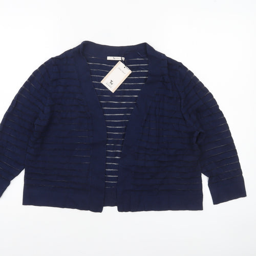 Tu Women Blue Open Knit Cardigan Size 12 Lightweight