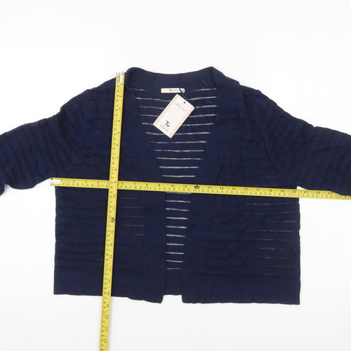 Tu Women Blue Open Knit Cardigan Size 12 Lightweight