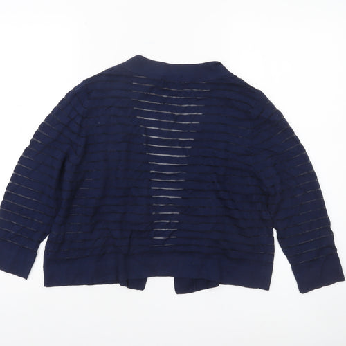 Tu Women Blue Open Knit Cardigan Size 12 Lightweight