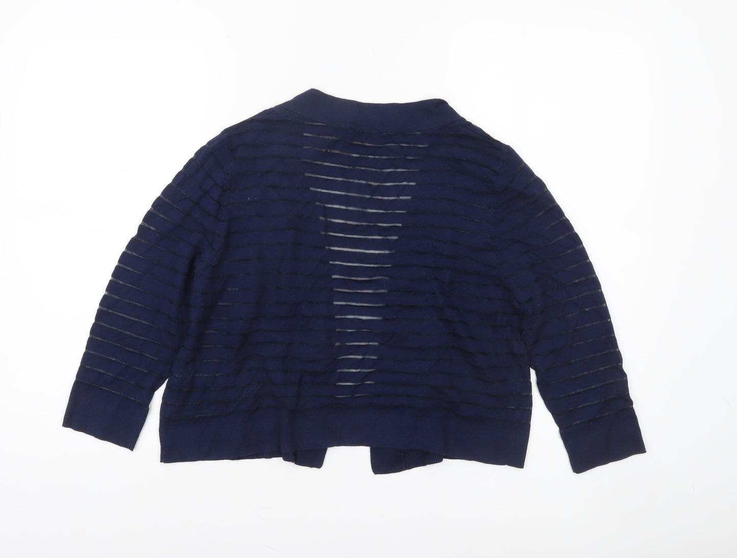 Tu Women Blue Open Knit Cardigan Size 12 Lightweight