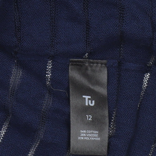 Tu Women Blue Open Knit Cardigan Size 12 Lightweight