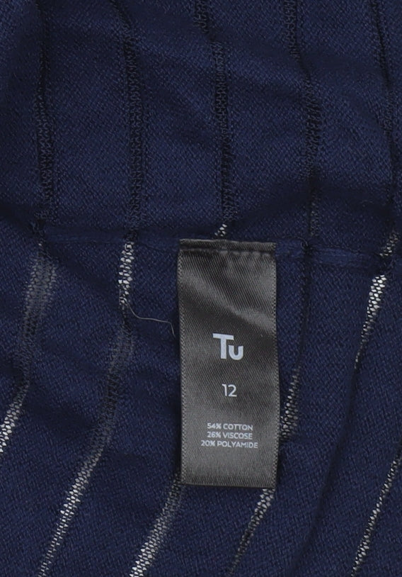 Tu Women Blue Open Knit Cardigan Size 12 Lightweight