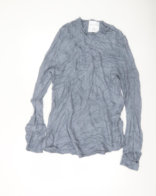 Hollister Men’s Grey Knit Pullover Jumper Size L Crew Neck