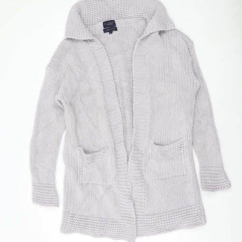 Paul Costelloe Dressage Women Grey Wool Blend Chunky Knit Cardigan S