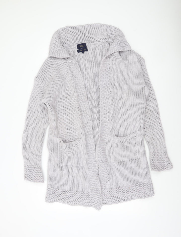 Paul Costelloe Dressage Women Grey Wool Blend Chunky Knit Cardigan S