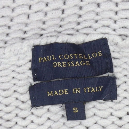 Paul Costelloe Dressage Women Grey Wool Blend Chunky Knit Cardigan S