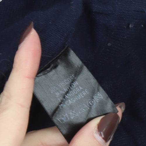 Reiss Men’s Blue Full Zip High Neck Jumper S