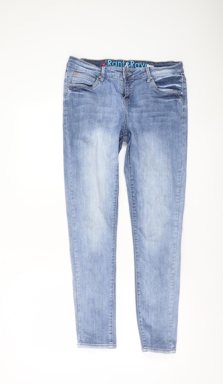 Rant & Rave Womens Blue Skinny Jeans Size 14 Regular Stretch Denim