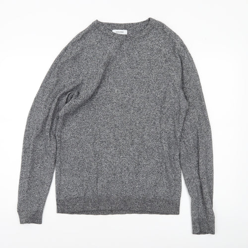 Jack & Jones Men’s Grey Cotton Crew Neck Pullover Jumper Size M