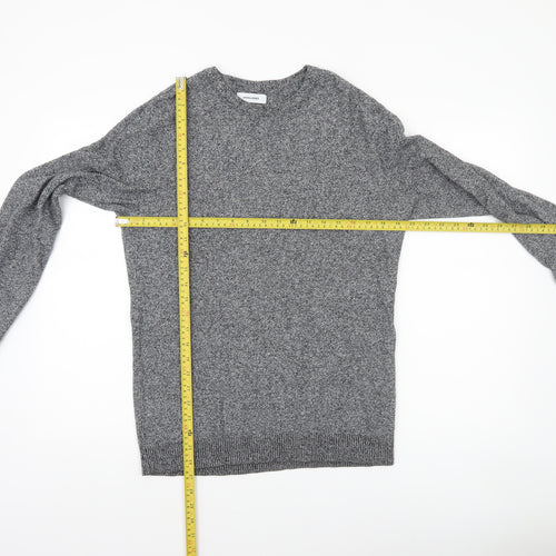 Jack & Jones Men’s Grey Cotton Crew Neck Pullover Jumper Size M