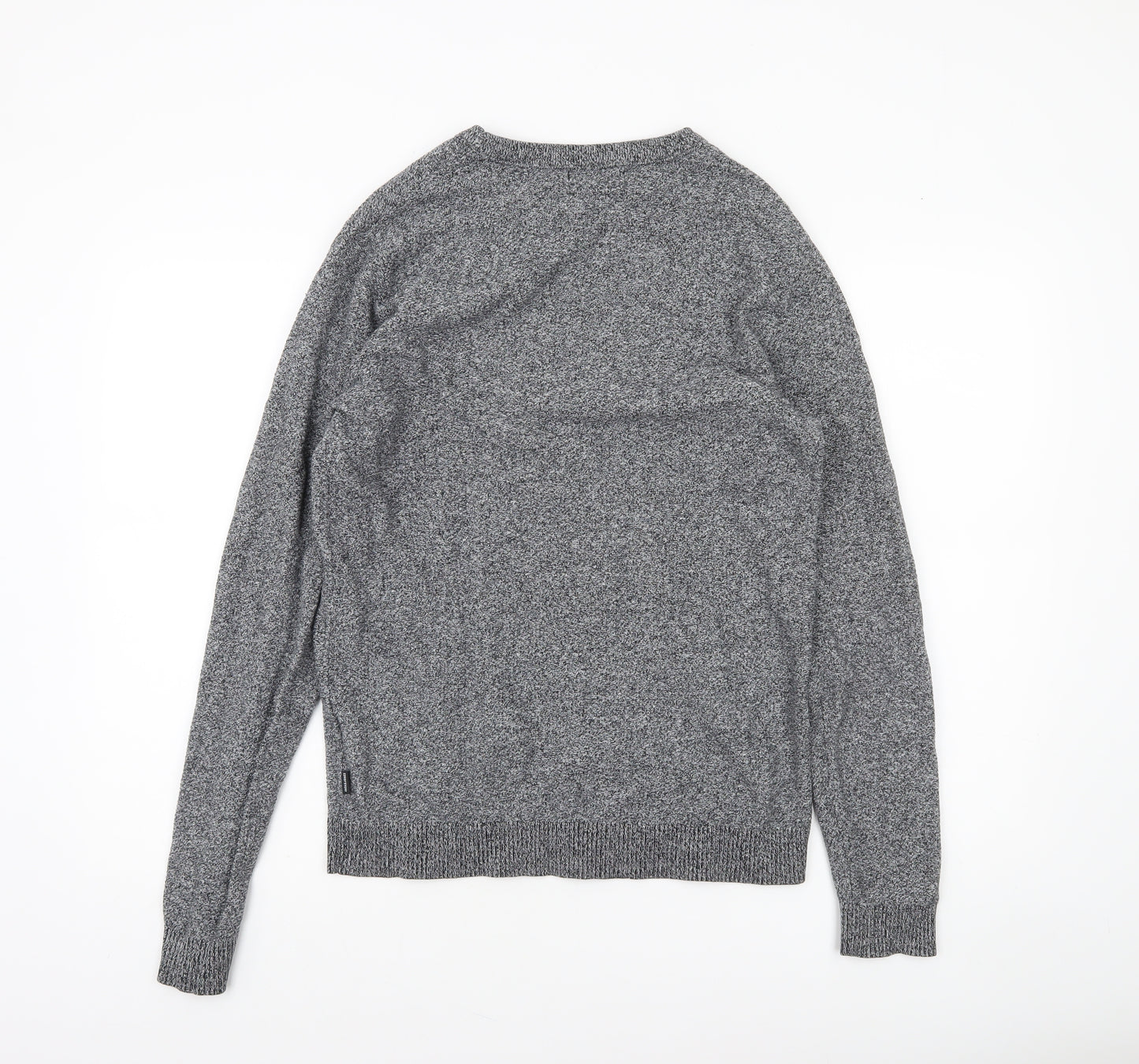 Jack & Jones Men’s Grey Cotton Crew Neck Pullover Jumper Size M