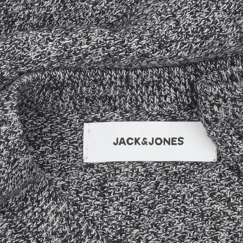 Jack & Jones Men’s Grey Cotton Crew Neck Pullover Jumper Size M