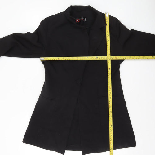 New Style Women's Black Size 12 Long Blazer Jacket