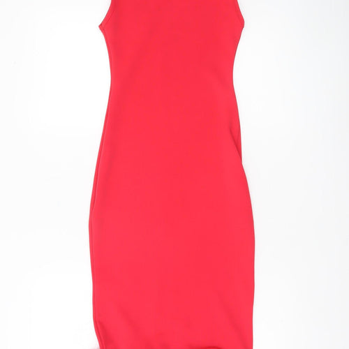 PrettyLittleThing Women’s Red Size 6 Bodycon Midi Dress