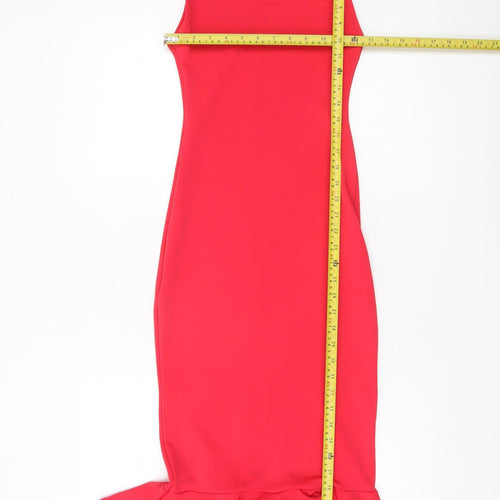 PrettyLittleThing Women’s Red Size 6 Bodycon Midi Dress