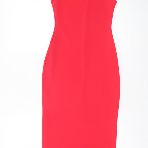 PrettyLittleThing Women’s Red Size 6 Bodycon Midi Dress