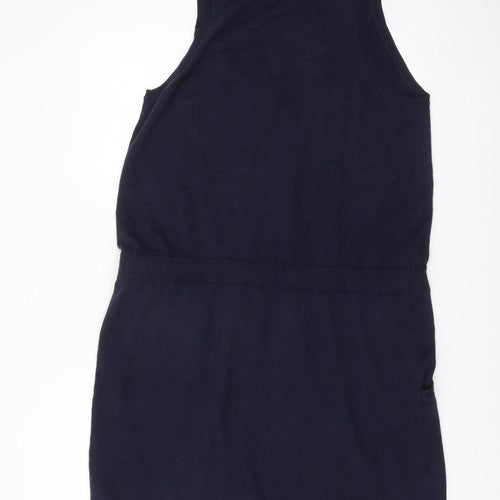Gap Womens Blue Sleeveless Knit Jumper Dress XL V-Neck Belted