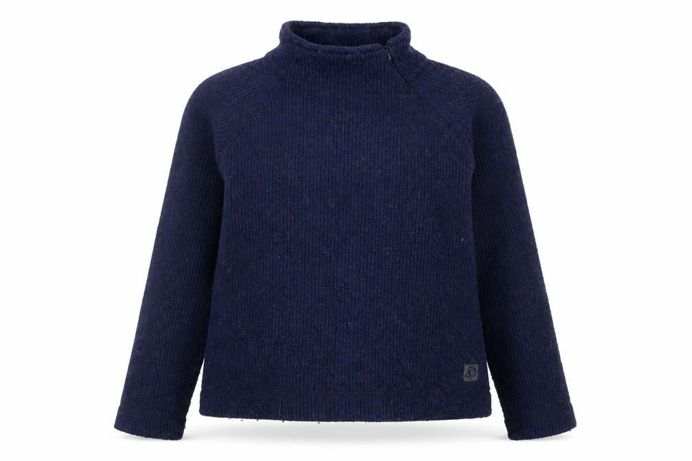Front view of Craghoppers Women's Blue Wool Blend Thermal Mock Neck Jumper, size 14