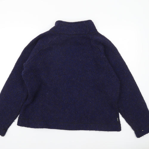 Craghoppers Women's Blue Wool Blend Thermal Mock Neck Jumper Size 14