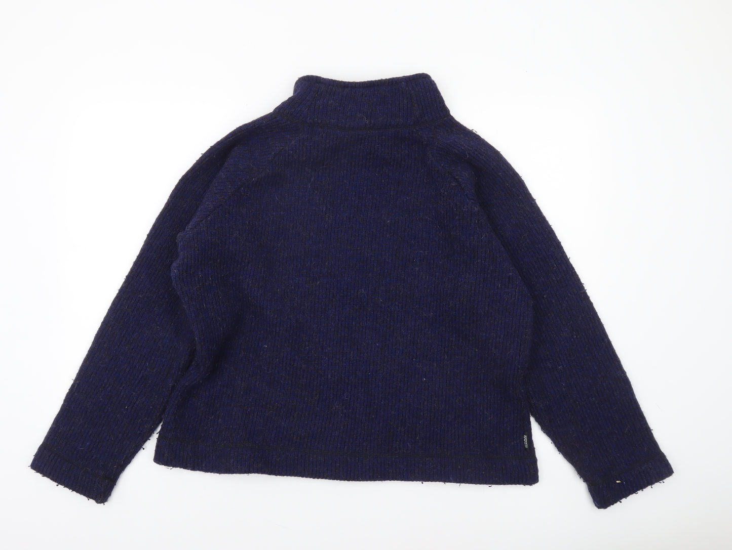 Craghoppers Women's Blue Wool Blend Thermal Mock Neck Jumper Size 14