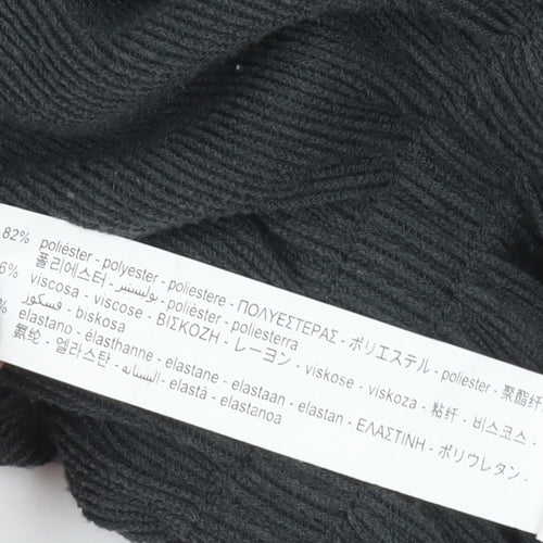 Zara Women Black Cropped Knit Blouse Size 12 Long Sleeve