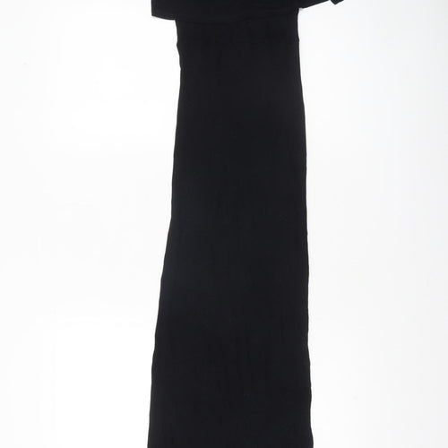 Topshop Women Black Size 8 Sleeveless Bodycon Long Dress