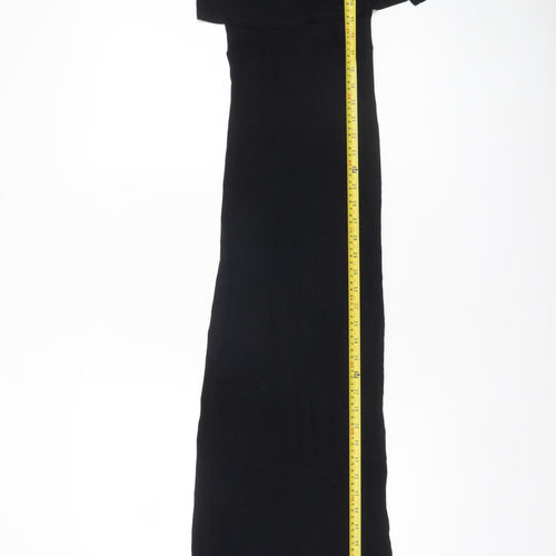 Topshop Women Black Size 8 Sleeveless Bodycon Long Dress