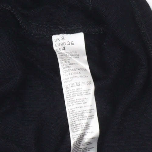 Topshop Women Black Size 8 Sleeveless Bodycon Long Dress