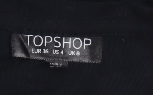 Topshop Women Black Size 8 Sleeveless Bodycon Long Dress