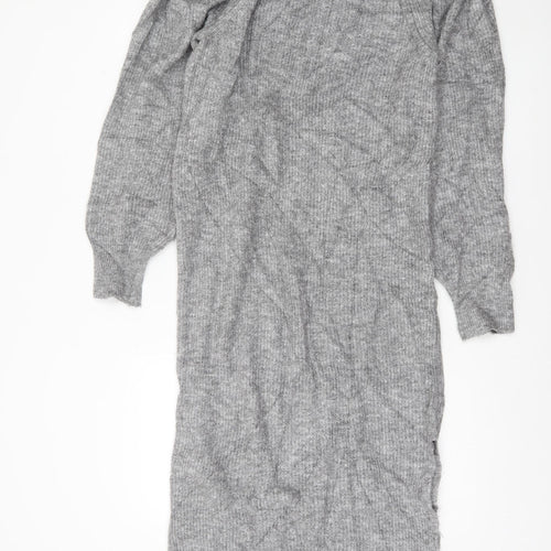 ASOS DESIGN Women’s Grey Knit Roll Neck Bodycon Midi Dress Size 6