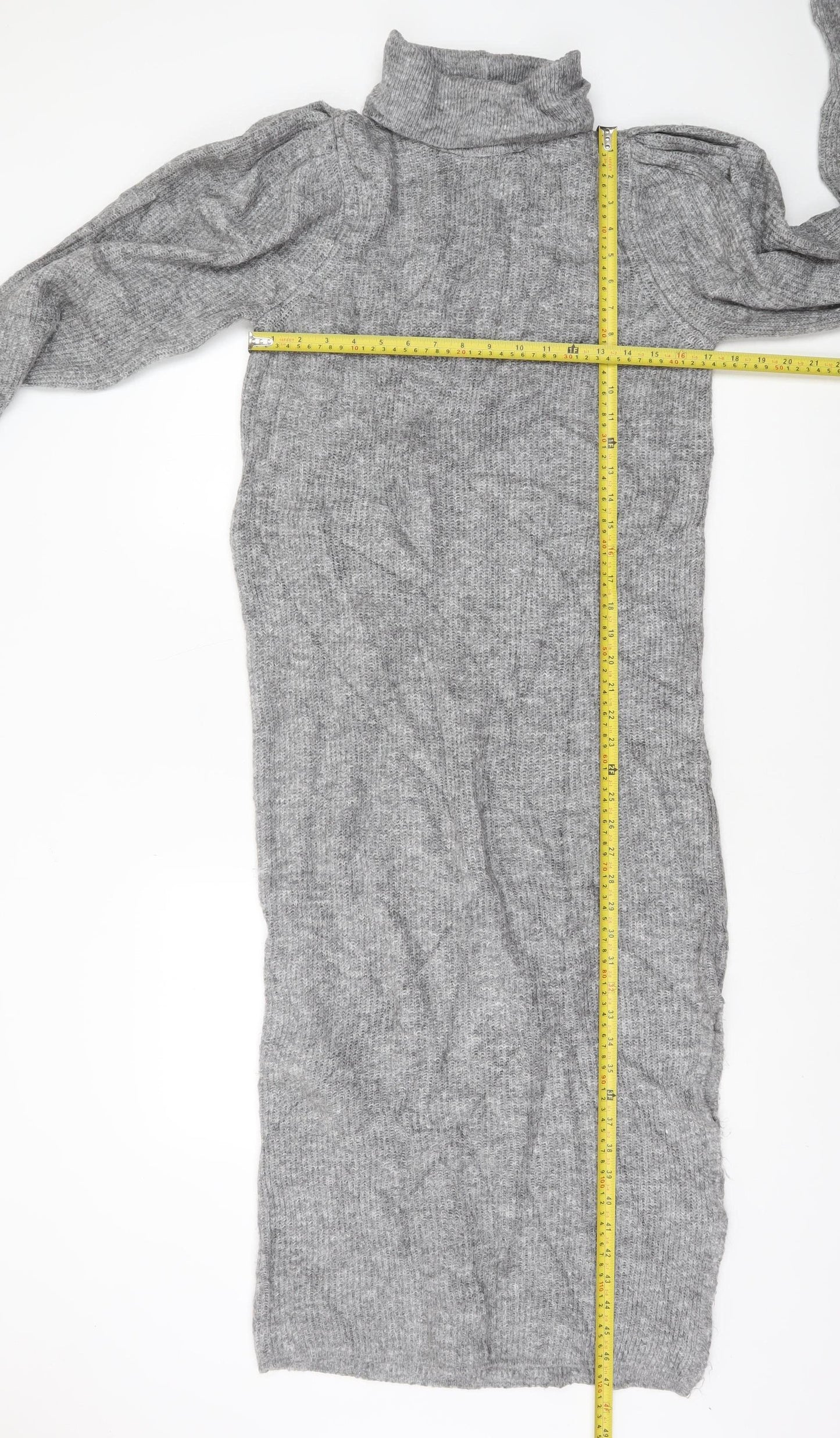 ASOS DESIGN Women’s Grey Knit Roll Neck Bodycon Midi Dress Size 6