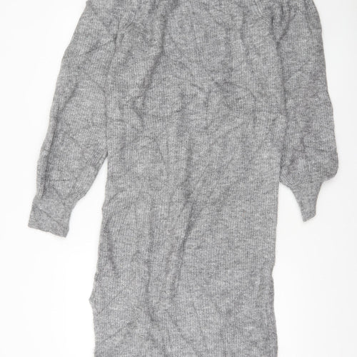 ASOS DESIGN Women’s Grey Knit Roll Neck Bodycon Midi Dress Size 6